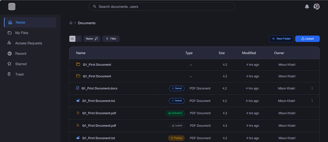 Secure Document Storage System